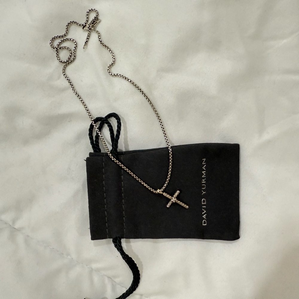David Yurman Silver Cross Necklace